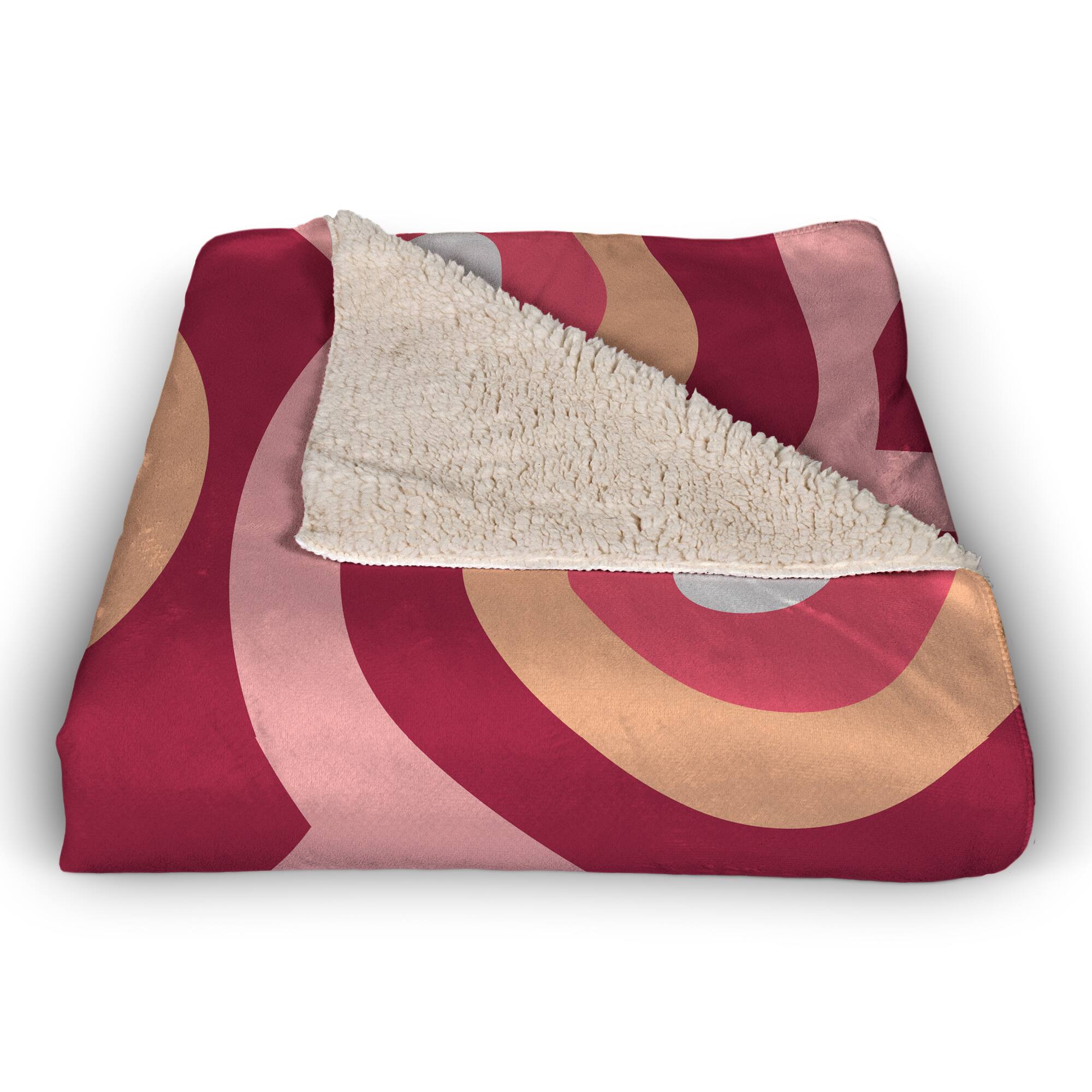 Funky Circles Pattern 50" x 60" Coral Fleece Blanket